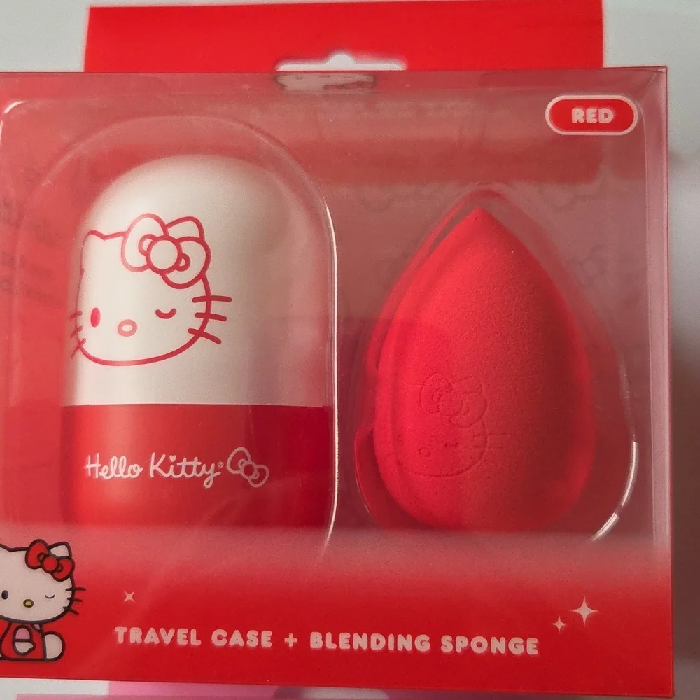Hello Kitty Pink Travel Case with Blending Sponge Choice: Pink Or Red